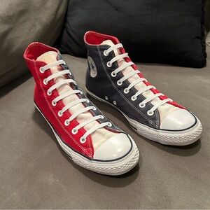 Converse Chuck Taylor All-Star high-top sneakers. red & blue color block Unisex